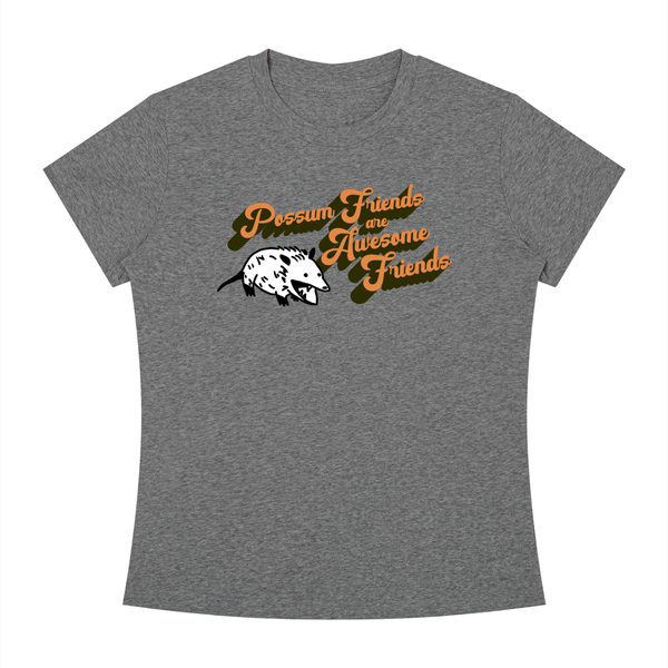 Possum Friends are Awesome Friends Women's Slim Fit Crewneck T-Shirt