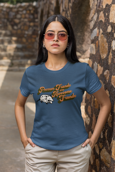 Possum Friends are Awesome Friends Heavy Cotton T